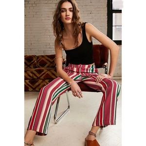 PINK TARTAN Multi Coloured Striped Flare Pants